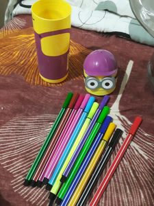 Minion Themed Multipurpose Box With Sketch Pens