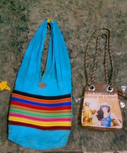 Pack 2 Zip 9 Denim Jhola & Long Chain Sling Bags