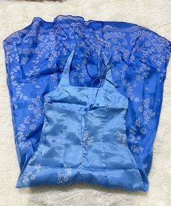 Blue Floral Halter Sundress