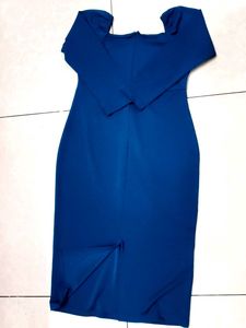 Elegant Navy Blue Long Sleeve Dress