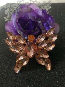 Rose Gold Butterfly Korean Glass Stone Earring