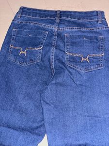 Flared Blue Denim Jeans