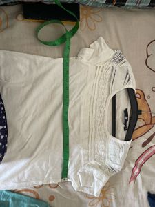 White Lace Detail T-Shirt