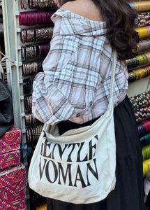 Gentle woman classic canvas tote bag