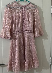 Pink Lace Mini Dress