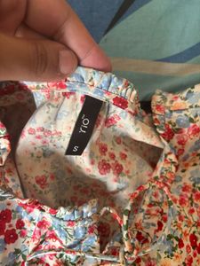 Floral Print Smocked Waist Dress