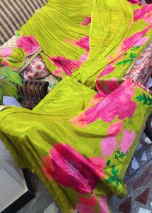 Beautiful Green multi colour lehnga choli Dupatta