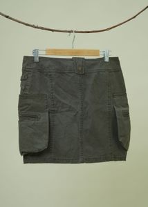 Olive Green Cargo Mini Skirt
