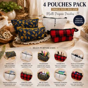 🇳🇿💫🎀4-Pack Multi-Purpose Cosmetic Pouches