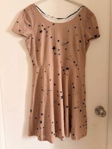 Tan Star Constellation Mini Dress