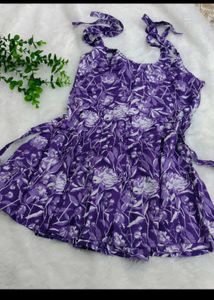 Purple Floral Print Top