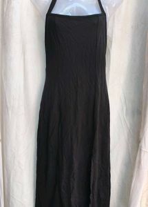 Elegant Black Halter Neck Maxi Dress