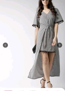 Popnetic Chic Gingham High-Low Dress