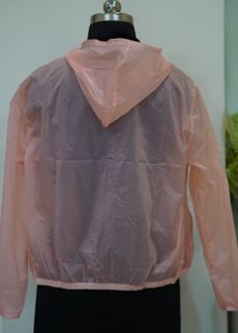 Peach Hooded Rain Jacket