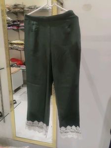 Emerald Green Lace Trim Crop Top