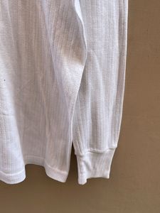 Classic White Ribbed Long Sleeve Top