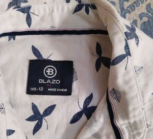 Men's Leaf Print Button-Up Shirt