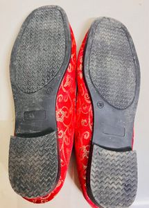 Partywear Red Brocade Ballet Flats