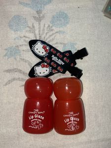 combo of two gloss and hello kitty makeup c