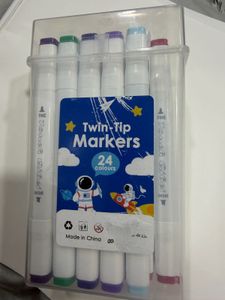 24 Colors Twin-Tip Markers Set