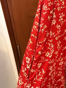 Red Floral Print Mini Dress