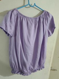 Women's Lavender Off-shoulder Top