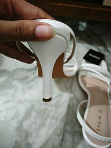 SHEIN White Strappy Kitten Heel Sandals