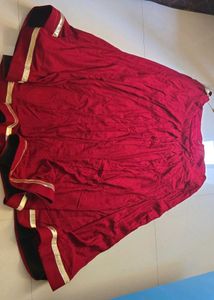 #Navratri deep red Skirt with Gold Border