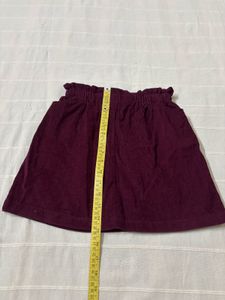 Burgundy Corduroy A-Line Skirt