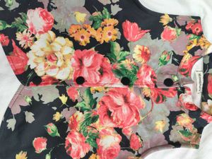 Floral Print Crop Top Jacket (Extra Sleeves)
