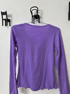 Purple Long Sleeve Henley Top
