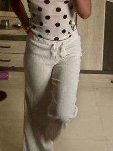 H&amp;M Beige/Cream Wide Leg Pants — NWT