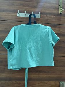 Mint Green Wrap Crop Top