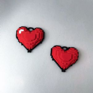 Pixel Heart Keychain