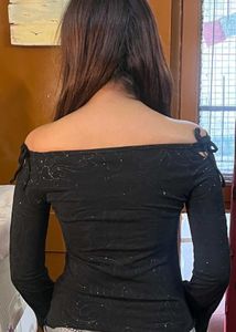 Sparkly Black Long Sleeve Top