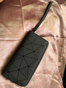 Geometric Black Clutch Wallet