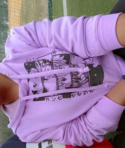 Purple Anime Graphic Hoodie