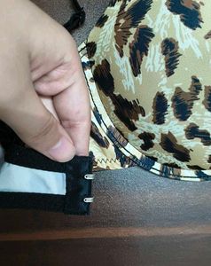 Leopard Print Bra with Chain Straps