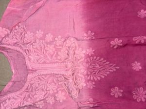Pink Ombre Embroidered Kurta