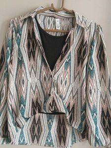 Geometric Print Blouse Fresh Ps Stock clearnece