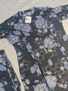 Floral Print Kurta Pant Set