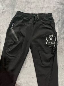 Black Graphic Print Pants