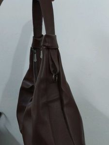 Chic Brown Faux Leather Hobo Bag