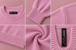 SOFT PINK CROPPED CREW NECK KNIT SWEATER