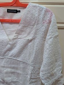 Chic White Broderie Anglaise Dress