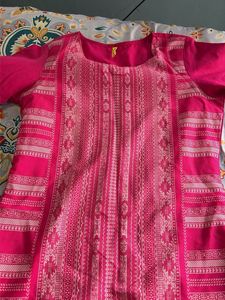 Vibrant Pink Embroidered Kurta