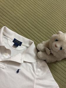 White Polo T-Shirt with Logo
