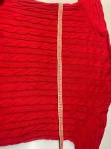 us polo Men's Red Cable Knit Sweater