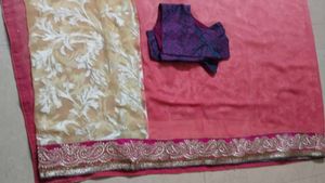 Stunning Pink Embroidered Saree