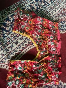 Embroidered Red Ethnic Blouse